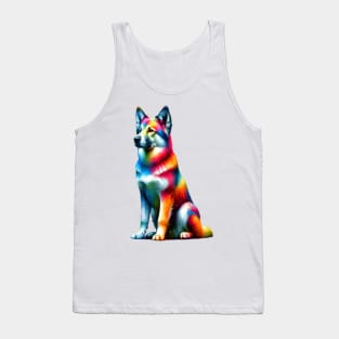 Colorful Abstract Chinook Dog Artistic Splash Portrait Tank Top